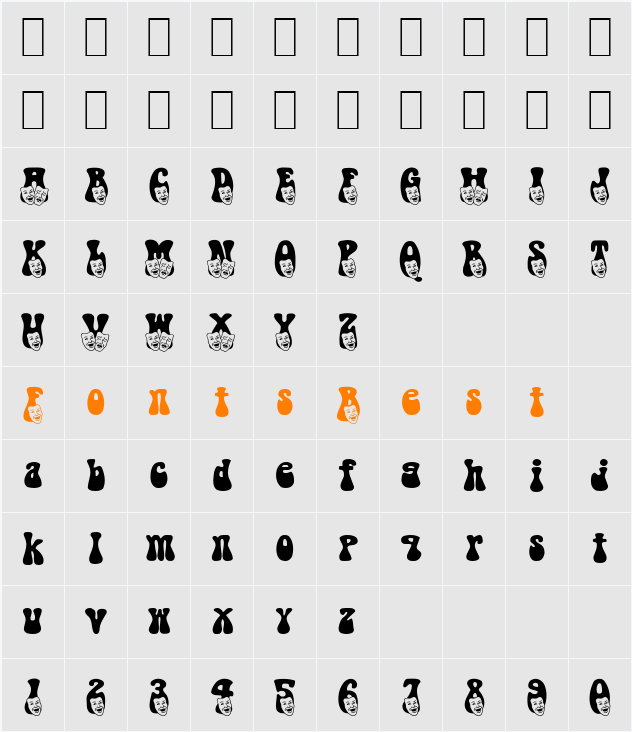 TheatreMask Becker Character Map
