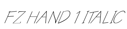 FZ HAND 1 ITALIC Font Image