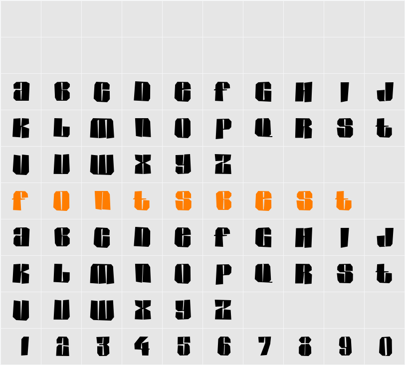 a_GladeBrk Character Map