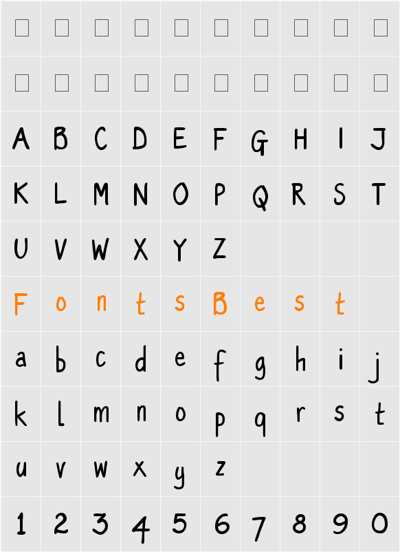 PT Script Eclipse Character Map