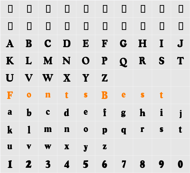 VintageSSK Character Map