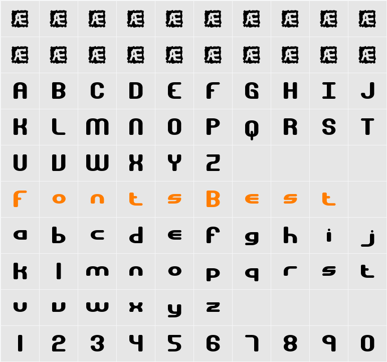 Gravitate BRK Character Map