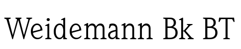 Weidemann Bk BT Font Image
