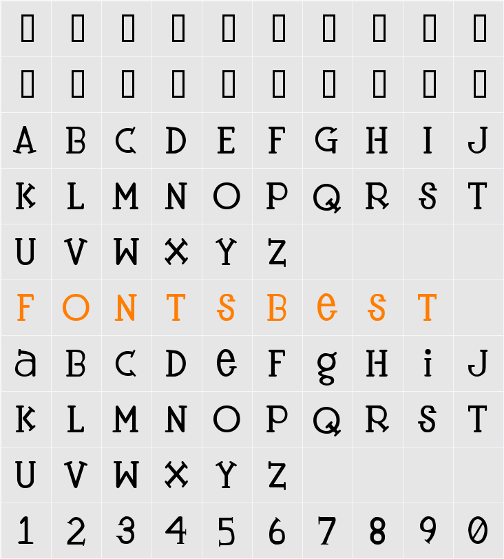 Tangerine Character Map