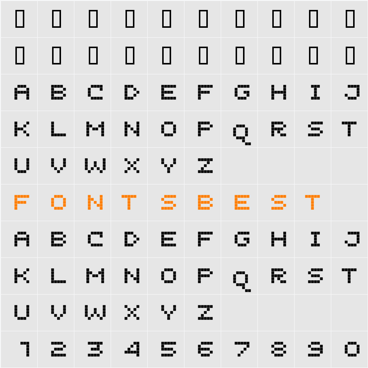Unibody 8 Character Map