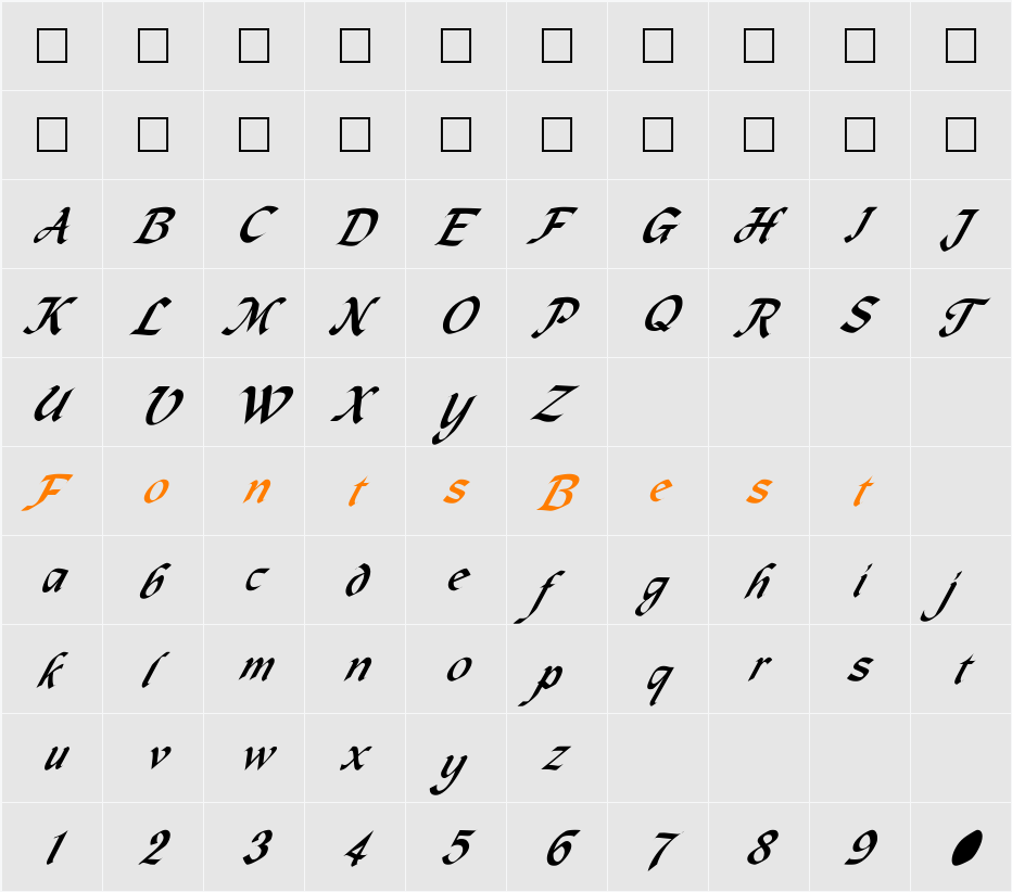 MacHumaine Character Map