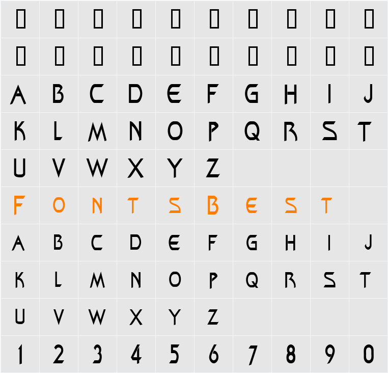 ZenonCondensed Character Map