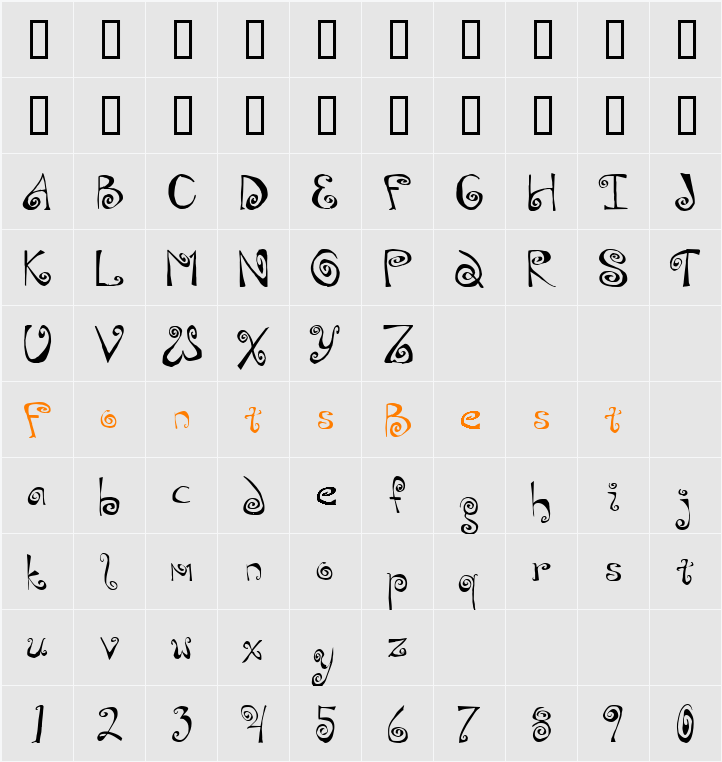 Swirly Character Map