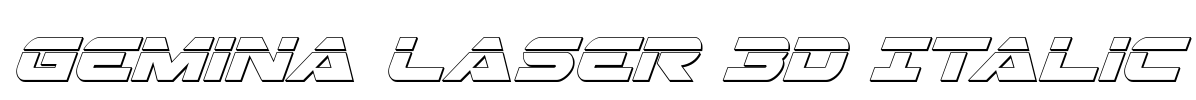 Gemina Laser 3D Italic Font Image