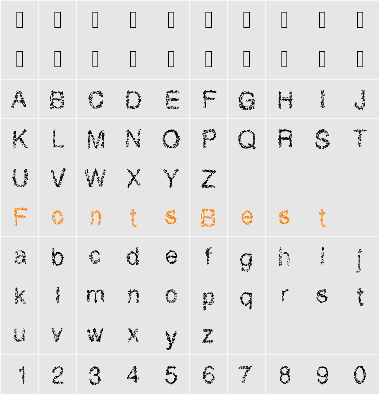 RetroBubbles Character Map