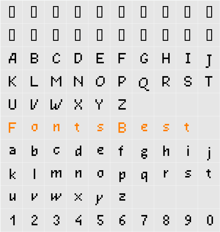 GoodfonT.NET XS20 Character Map
