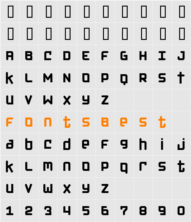 Klondike Bold Character Map