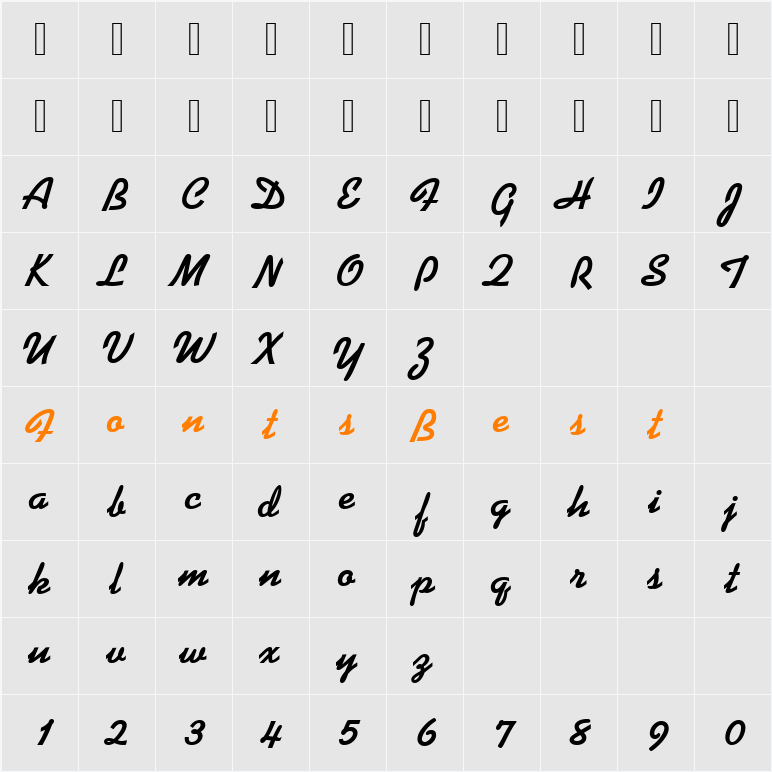 KaufmannJoiDBol Character Map