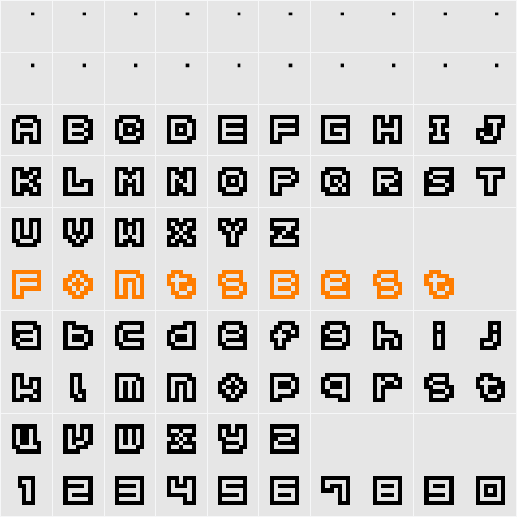 Hachicro Character Map