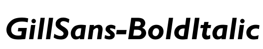 GillSans-BoldItalic Font Image