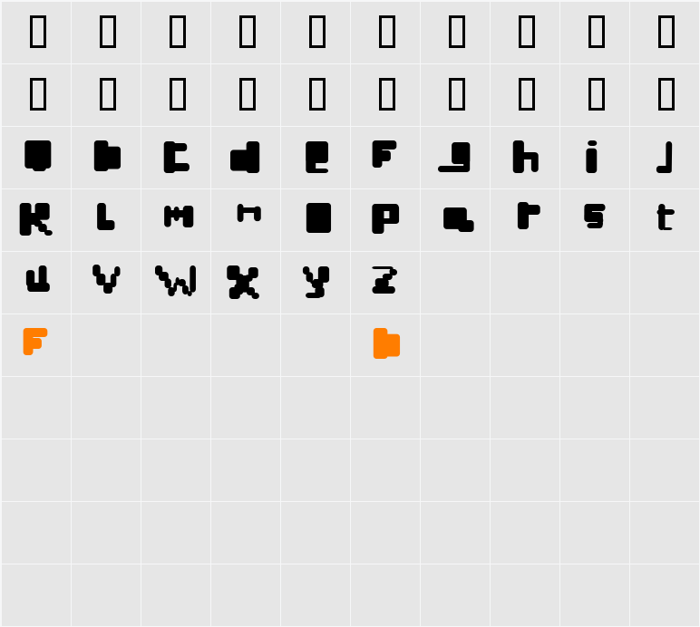 Sneflabb Character Map