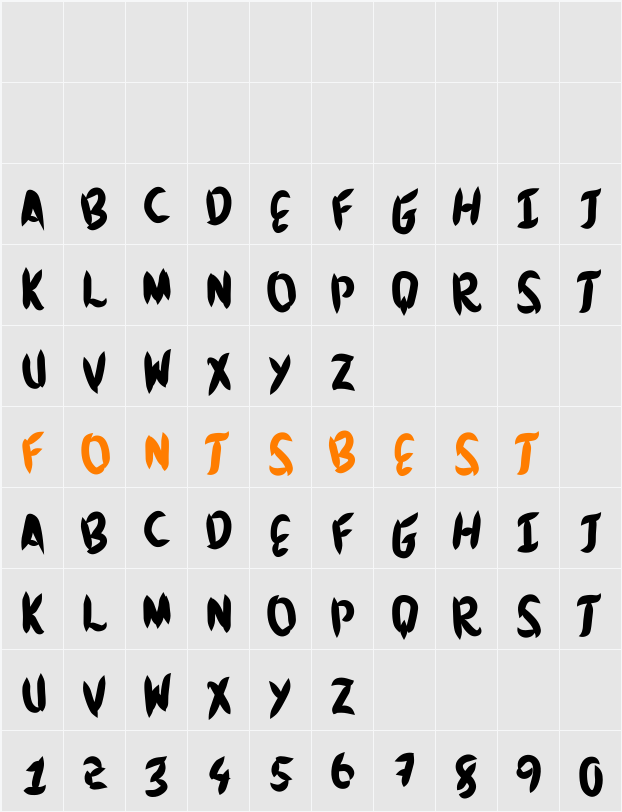 Brushingtons Character Map