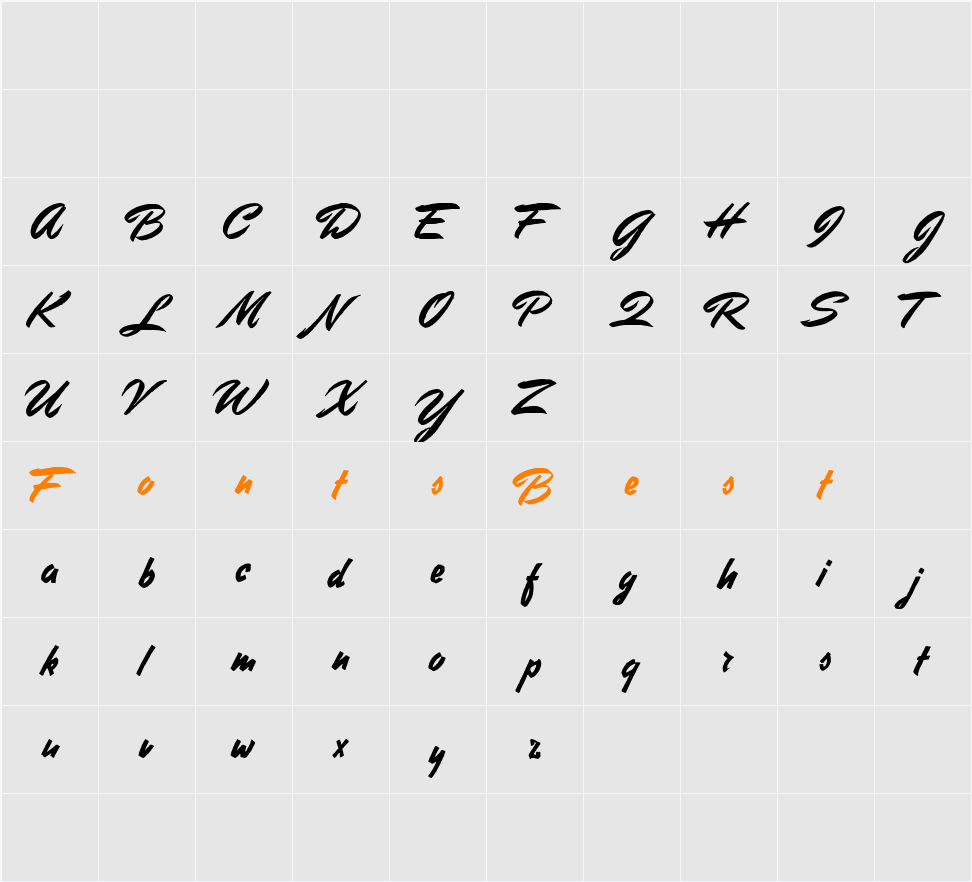 Stephens Heavy Writing Character Map