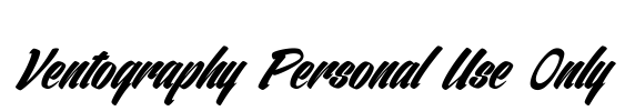 Ventography Personal Use Only Font Image