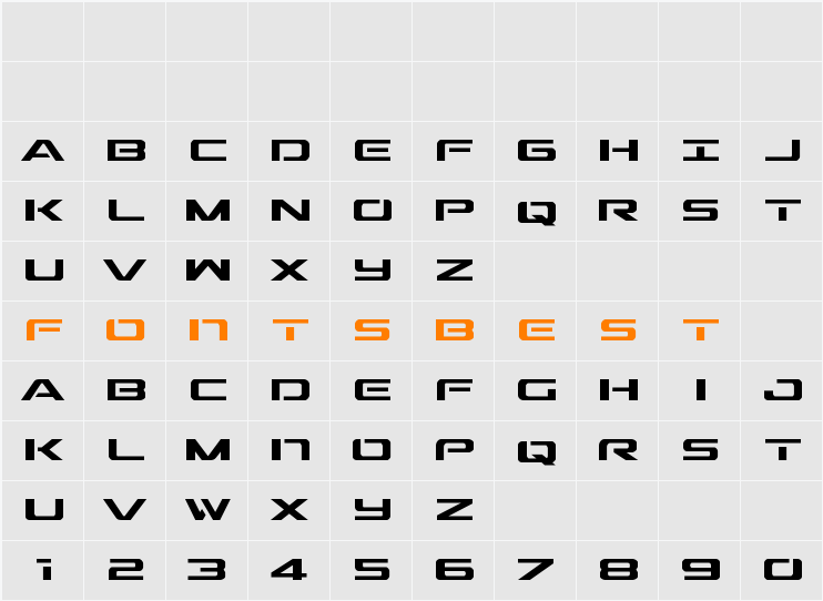 Outrider Condensed Character Map