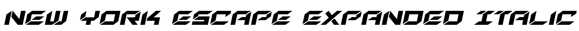 New York Escape Expanded Italic Font Image