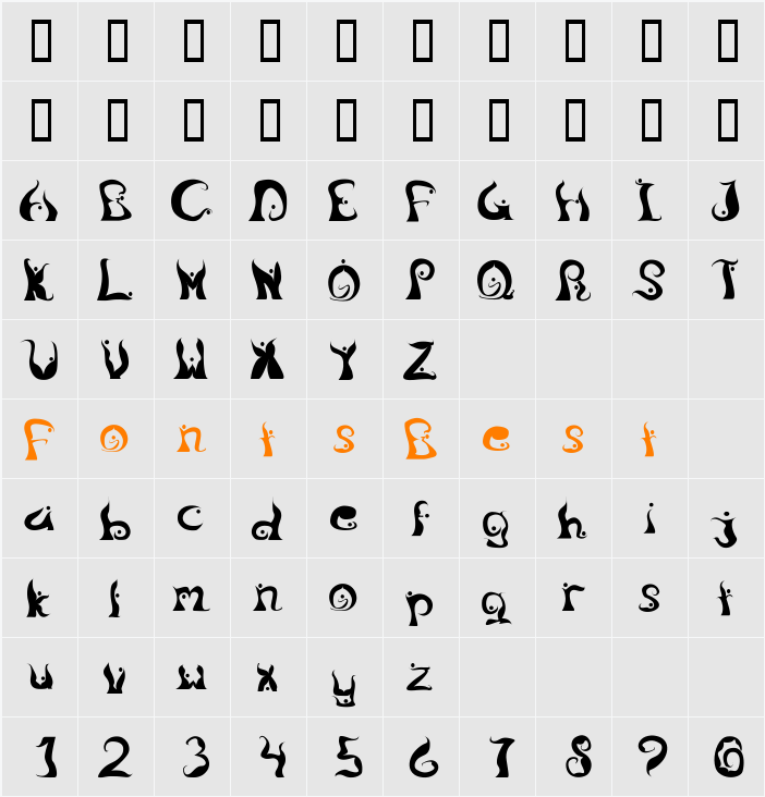 Legong Character Map