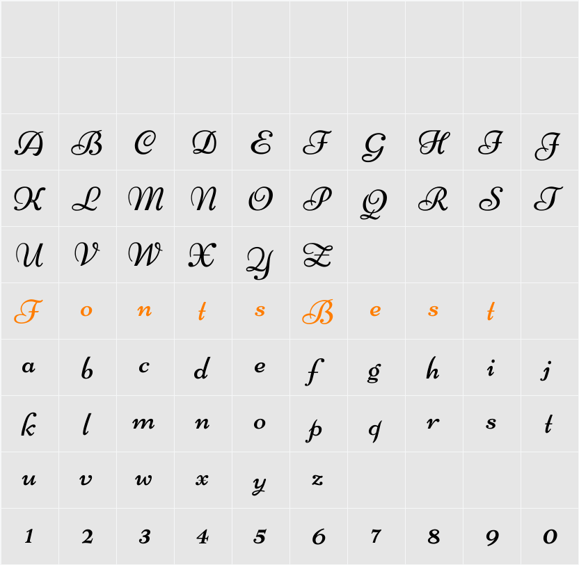 Niconne Character Map