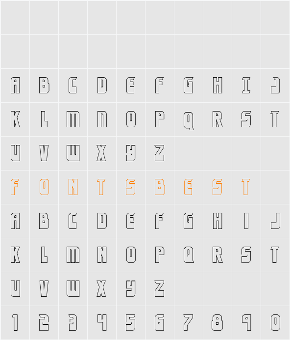 Eldebaran Outline Character Map