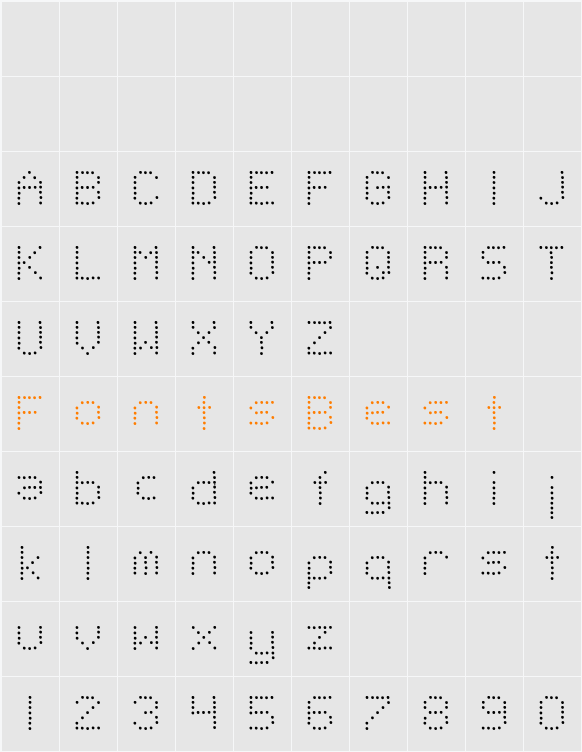 SF Telegraphic Light Character Map