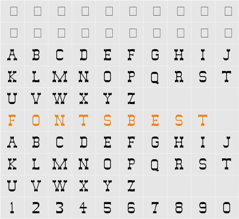 Slimmer Pickens SSi Character Map