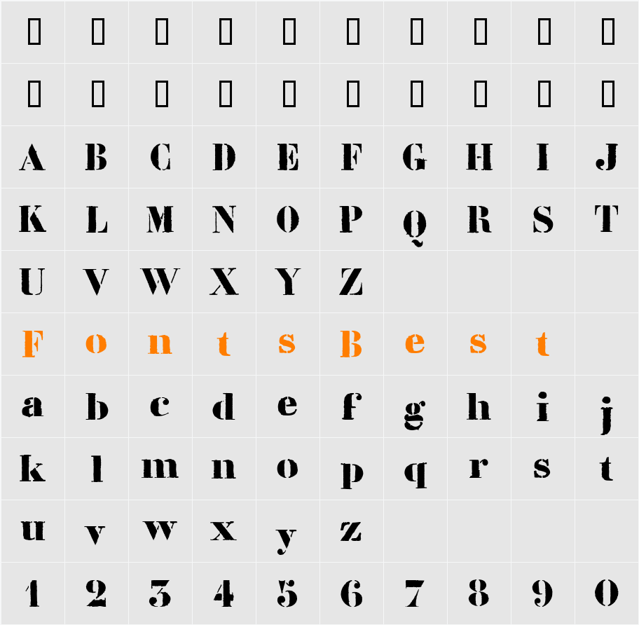 LLLiberte Character Map