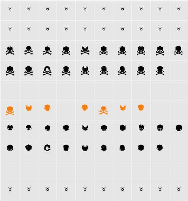 DeadHead Character Map