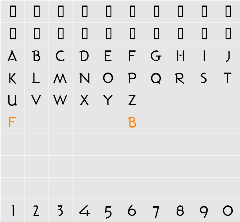 Pacific Clipper SG Character Map