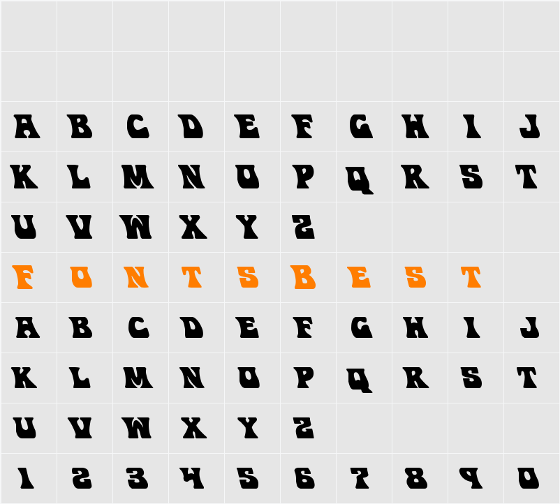 Hip Pocket Leftalic Character Map
