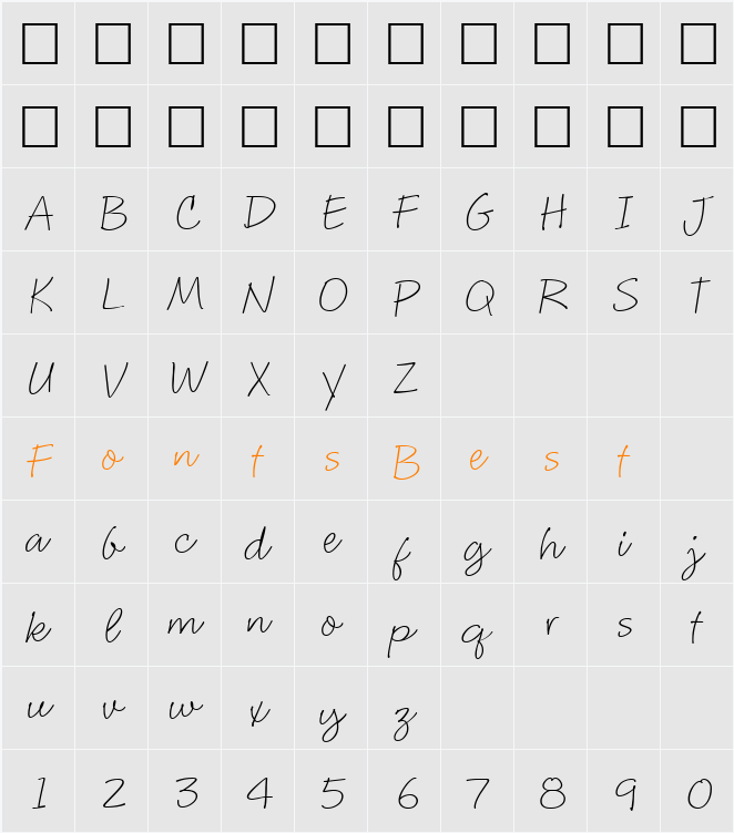 Marita Script - HMK Character Map