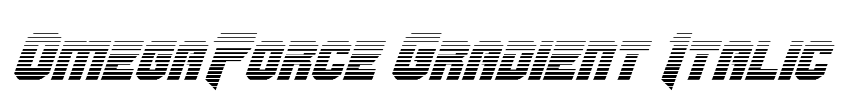 OmegaForce Gradient Italic Font Image