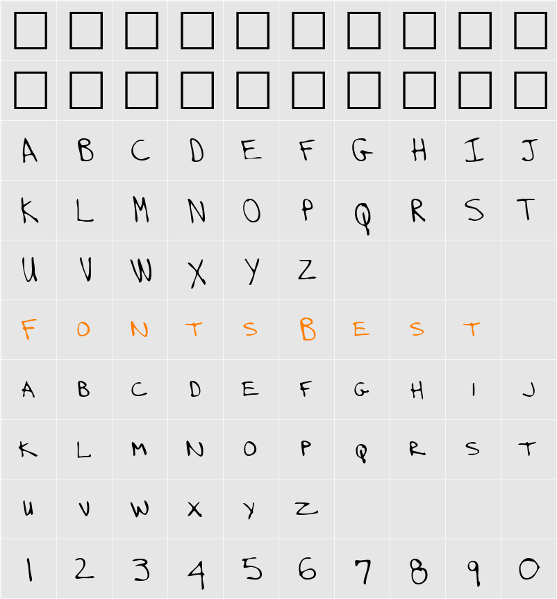 LEHN239 Character Map