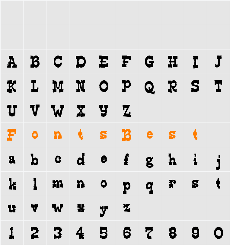 Edmunds Distressed Character Map