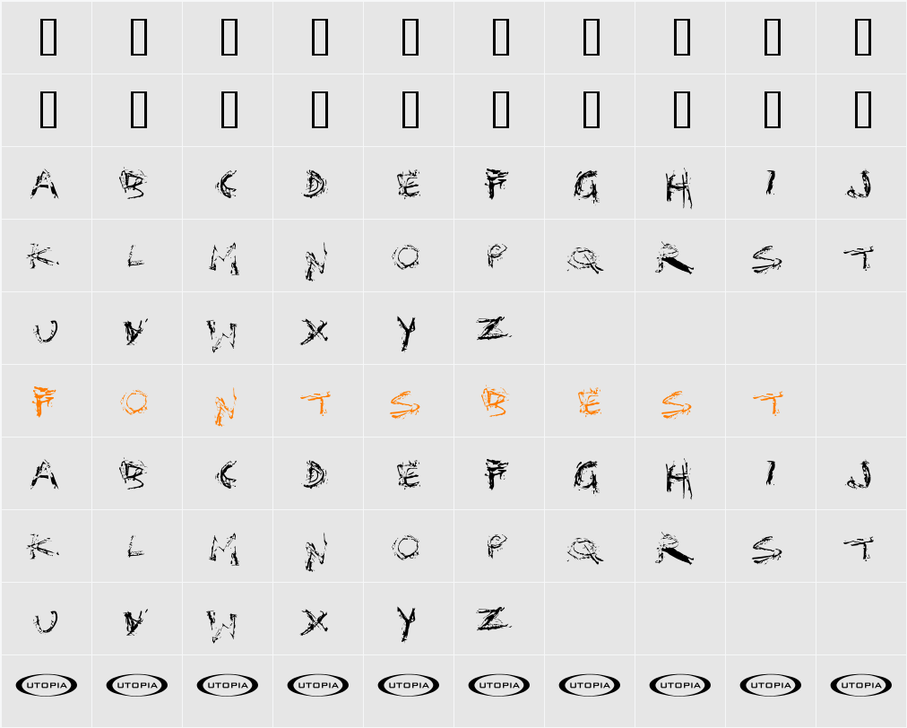 Distortia Character Map