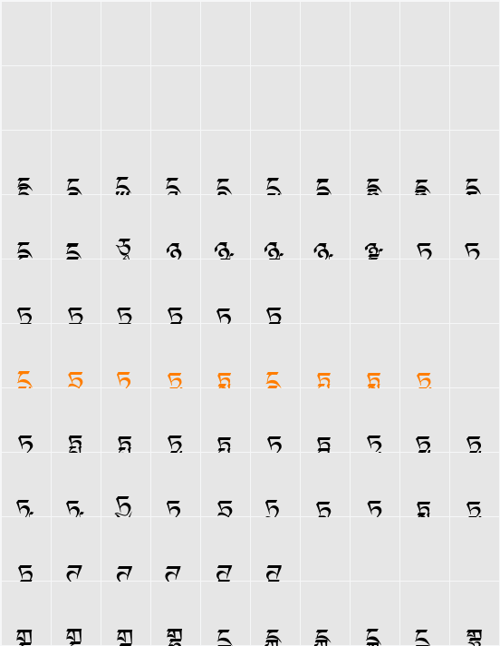 Dedris-c Character Map