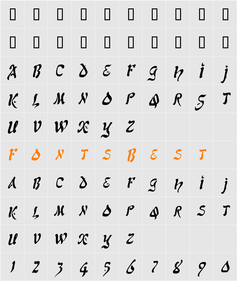 SolomonCondensed Character Map