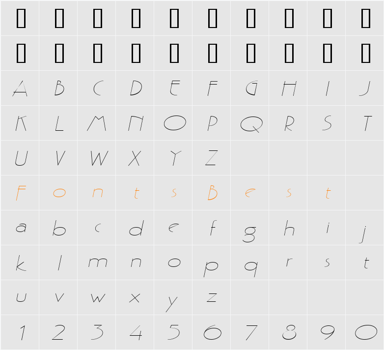 Gaston Extended Character Map