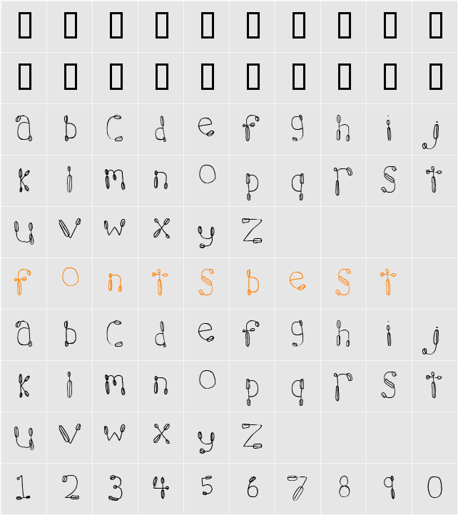 JI-Sanded Character Map