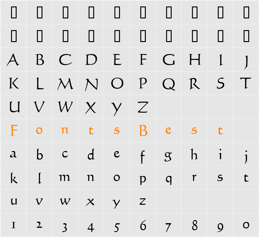 JI-Plages Character Map