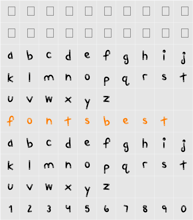 MTF Chunkie Character Map