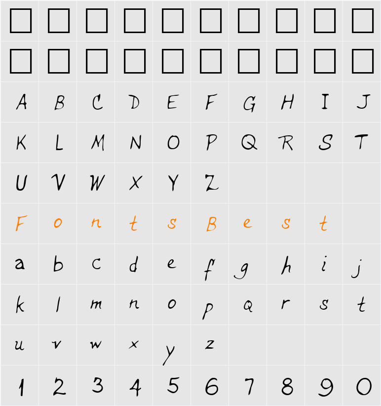 LEHN234 Character Map