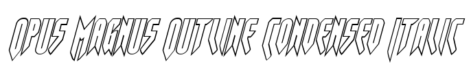 Opus Magnus Outline Condensed Italic Font Image