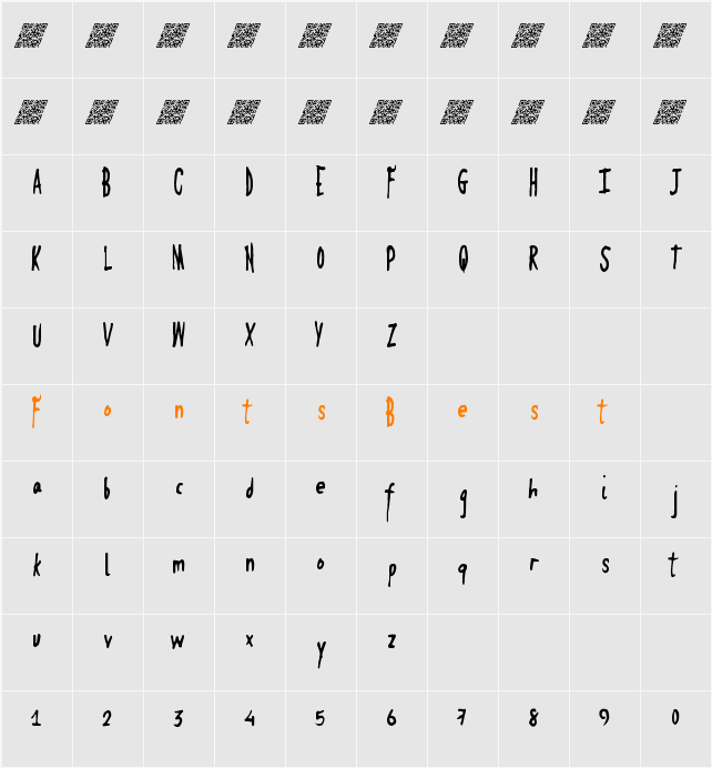 SpringFruit Character Map