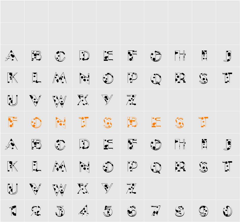 a_BentoInb Character Map