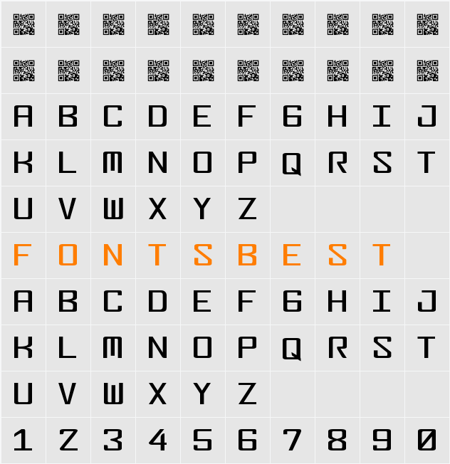 FonderianSkinny Character Map